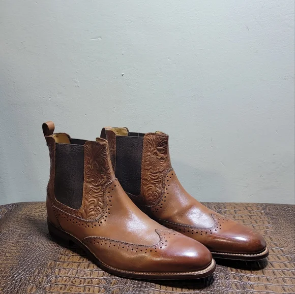 STACY ADAMS M2 WINGTIP CHELSEA BOOTS (SIZE 11) - Picture 2 of 15